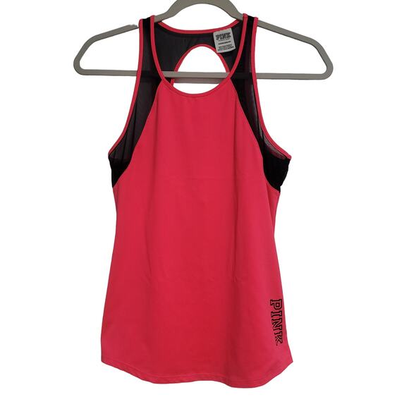 PINK Victoria's Secret Pink Black Mesh Racerback Open Back Size XS - Picture 1 of 5